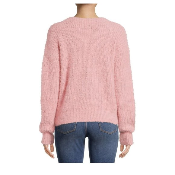 NWOT No Boundaries Juniors' Twist Faux Pearl Fashion Unique Sweater Size Large - Picture 3 of 5